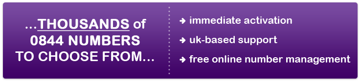 Free 0844 numbers. We provide a dedicated Account Manager with every 0844 number, full free UK support and online number management.